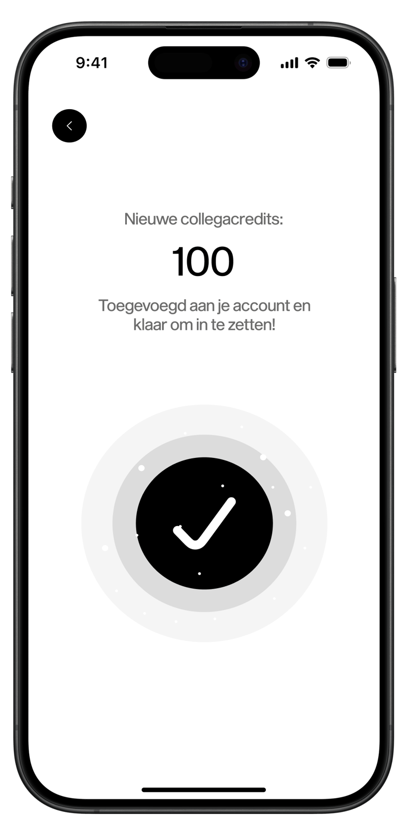 bestelling collegacredits bevestiging